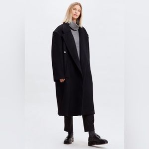 The Frankie Shop Holly Coat | Oversized Black Wool Coat